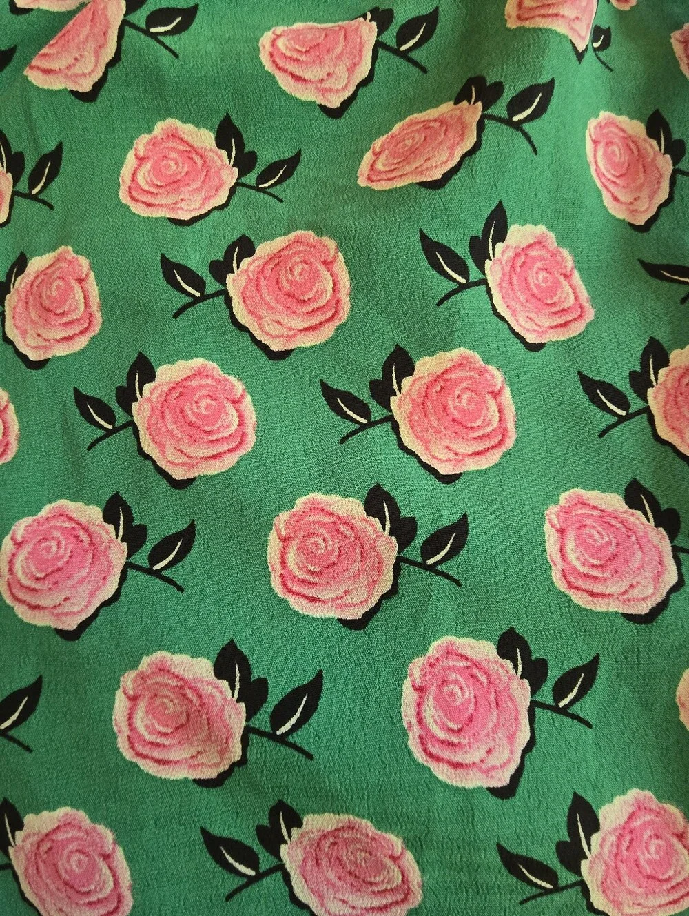 Green Floral Maxi Dress with Pink Blossoms - Picture 3 of 5